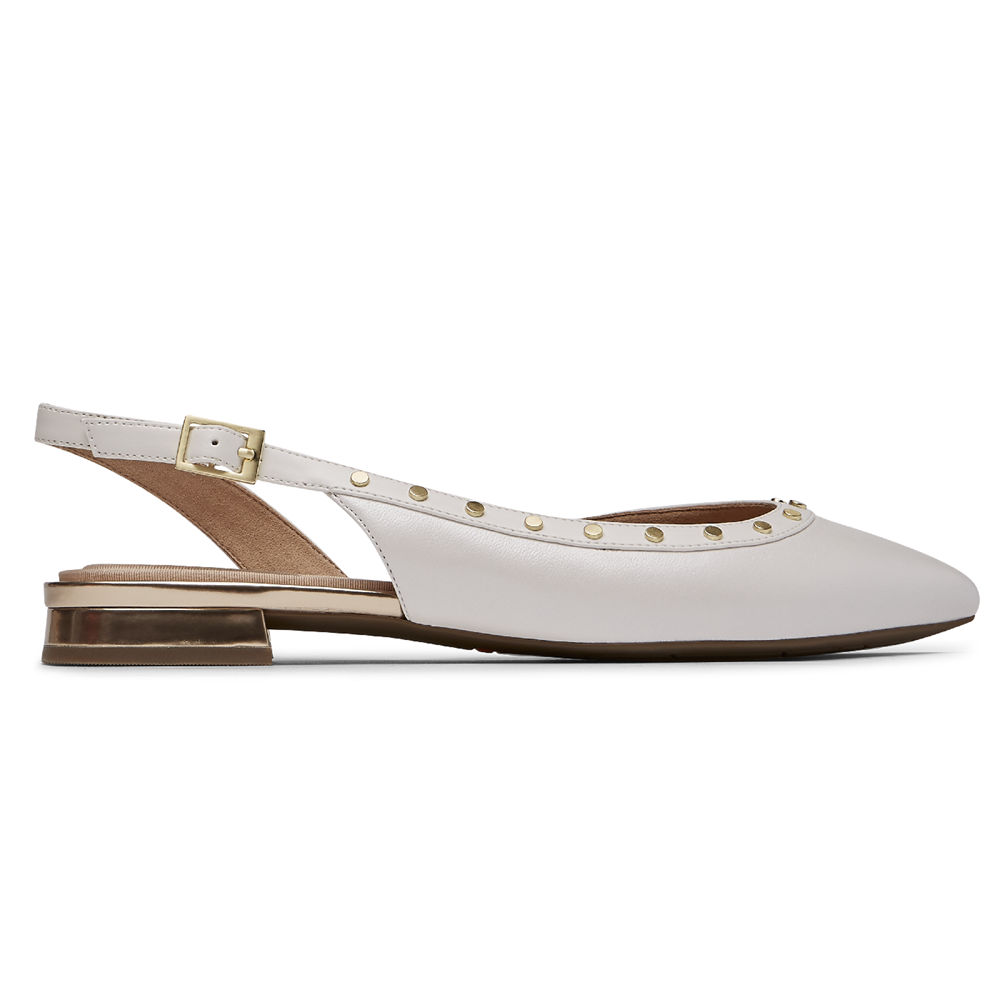 Rockport Slingback For Womens White - Total Motion Zuly Studded - AG4587901